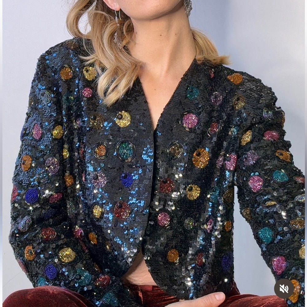 Vintage 80s sequin beaded bolero